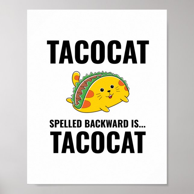 Tacocat lustiga tacos mexikanska mat poster (Framsidan)