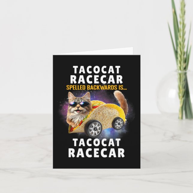 Tacocat Racecar Spelling Backwards Lunt Mexikanskt Kort (Framsida)