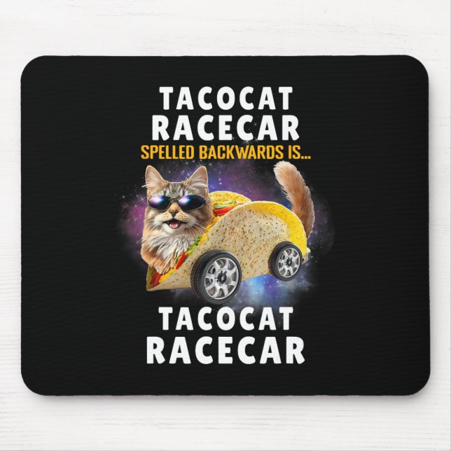 Tacocat Racecar Spelling Backwards Lunt Mexikanskt Musmatta (Framsidan)