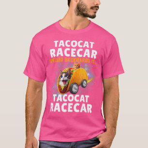 Tacocat Racecar Stavade Baklänges Bil Taco Cat Kul T Shirt