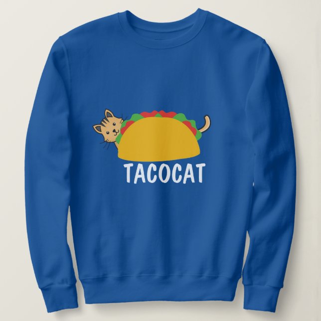 Tacocat Shirt, Funny Palindrome Cat Taco Graphic T Shirt (Design framsida)