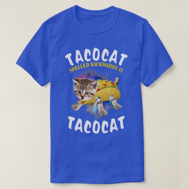 Tacocat som stavas bakåt är takocat Cat och Taco T Shirt (Design framsida)