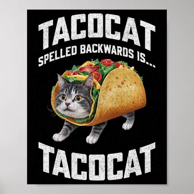 Tacocat Spached Backward är Tacocat Shirt Taco Cat Poster (Framsidan)