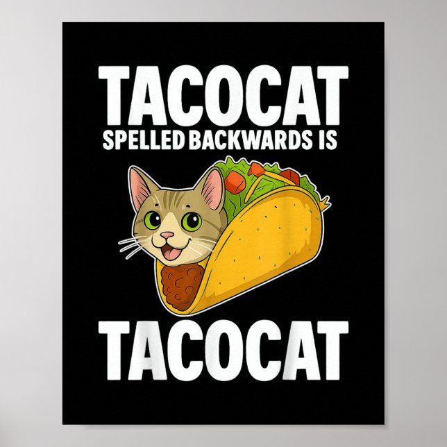 Tacocat Spached Backwards Lunt Cat Gifts Manar Wom Poster (Framsidan)