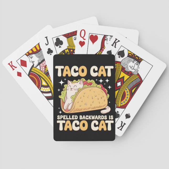 Tacocat Spached Taco Cat Mexican Casinokort (Baksidan)