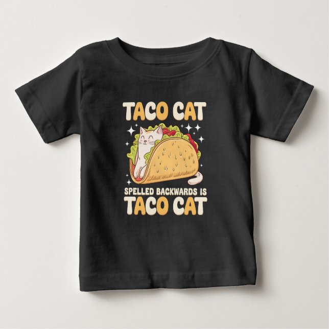 Tacocat Spached Taco Cat Mexican T Shirt (Framsida)