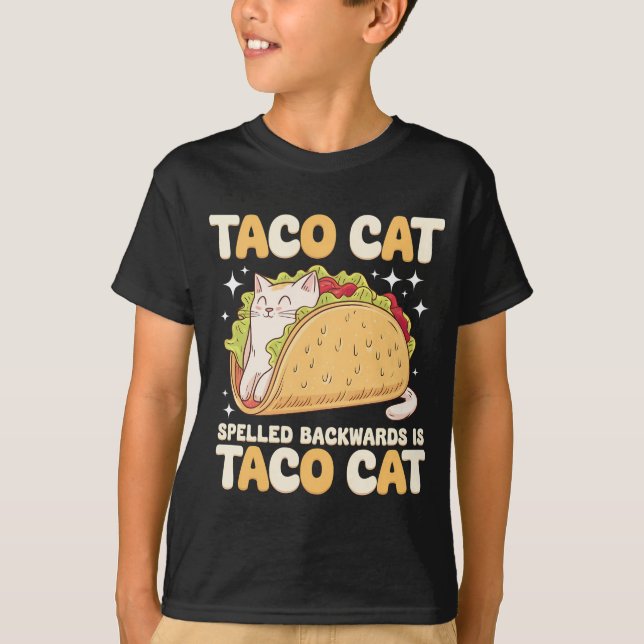Tacocat Spached Taco Cat Mexican T Shirt (Framsida)