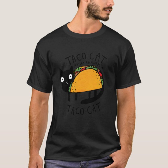 Tacocat Spelled Backwards Funny Taco Cat Cinco De  T Shirt (Framsida)