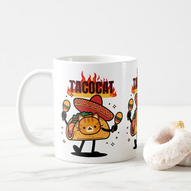 Tacocat Spelled Backwards Is Tacocat Kaffemugg (Med munk)