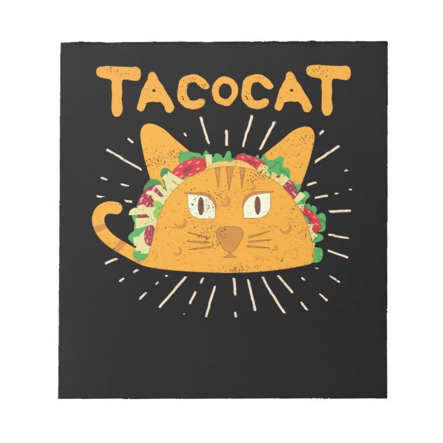 Tacocat Spelling Backwards är Tacocat Cat Taco Anteckningsblock (Framsida)