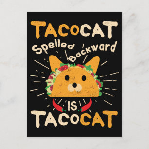 Tacocat Spelling Backwards Cinco de Mayo Cat Taco Vykort