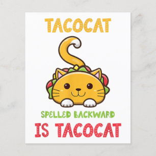 Tacocat-stavade bakåt är takocat-nuny katt flygblad
