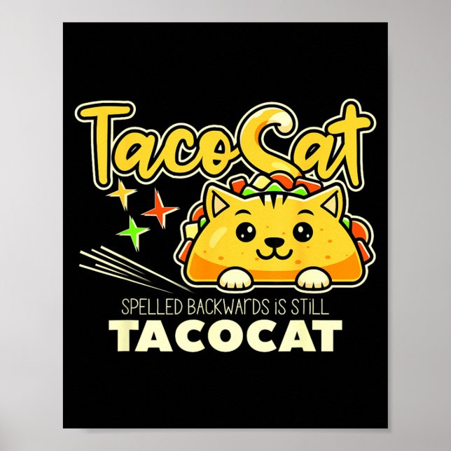 Tacocat stavade baklänges är tacocat rolig taco poster (Framsidan)