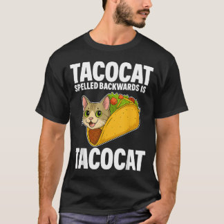 Tacocat stavade baklänges Rolig Katt T Shirt