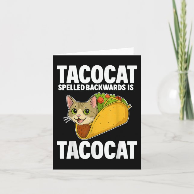 Tacocat stavade baklänges roliga kattpresenter män kort (Framsida)
