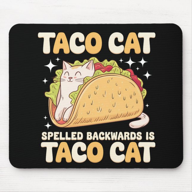 Tacocat stavade baklänges Taco Cat mexikansk Musmatta (Framsidan)
