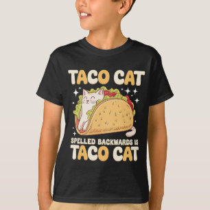 Tacocat stavade baklänges Taco Cat mexikansk T Shirt