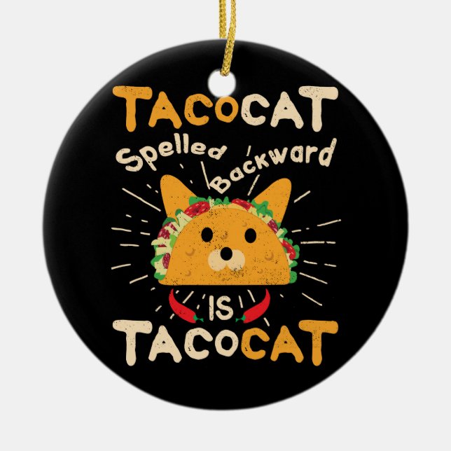 Tacocat stavade tillbaka den Cinco de Mayo Julgransprydnad Keramik (Framsidan)