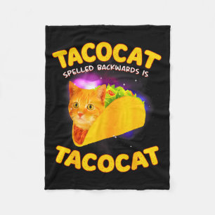 Tacocat stavet baklänges är tacocat katt meme taco fleecefilt
