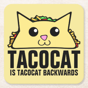 Tacocat tillbaka underlägg papper kvadrat