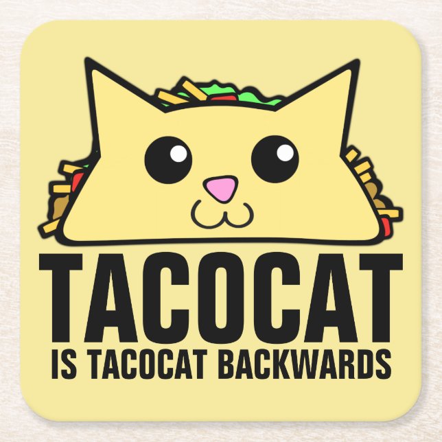 Tacocat tillbaka underlägg papper kvadrat (Framsidan)