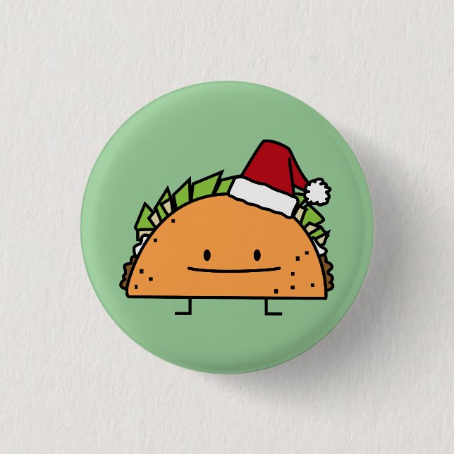 Tacoen som ha på sig Santa hattjul, beskjuter Knapp (Framsida)