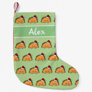 Tacoen som ha på sig Santa hattjul, beskjuter Liten Julstrumpa