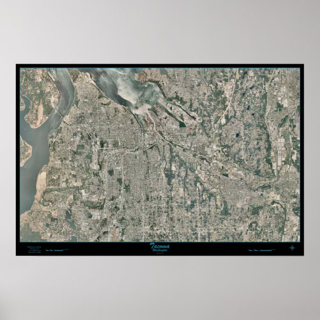 Tacoma Metro Area, Washingtons satellit poster (Framsidan)