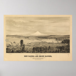 Tacoma & Mount Rainier, tryck 1878