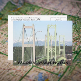Tacoma Narrows Bridges Travel Photo Vykort