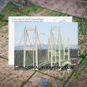 Tacoma Narrows Bridges Travel Photo Vykort