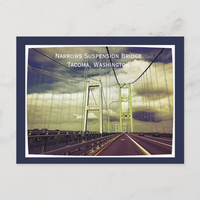 Tacoma Narrows Suspension Bridge, Washington Vykort (Framsida)