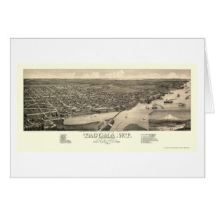 Tacoma panorama- karta för WA - 1884 Hälsningskort