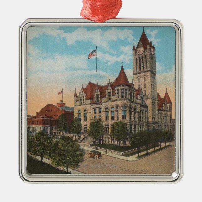 Tacoma WA - beskåda av den Pierce County Julgransprydnad Metall (Framsidan)