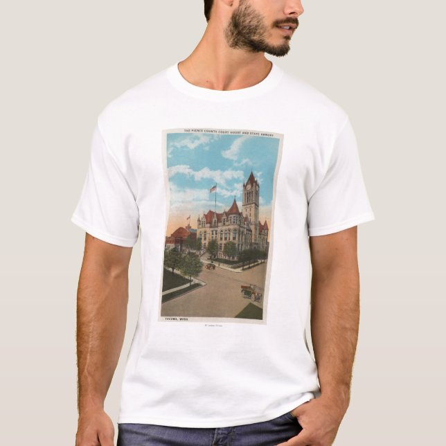 Tacoma WA - beskåda av den Pierce County T Shirt (Framsida)