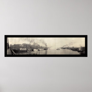 Tacoma WA Fraktass Photo 1908 Poster