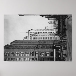 Tacoma, WA - Main Streets View i innerstaden Poster