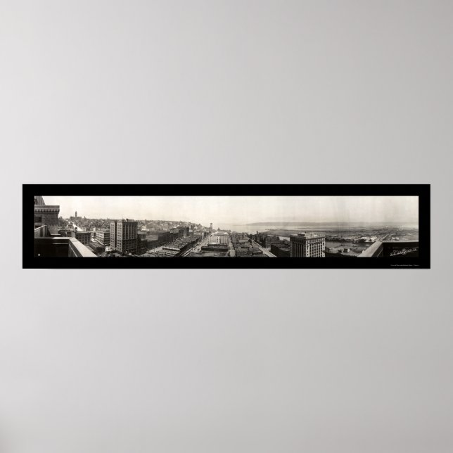 Tacoma WA Panoramic Photo 1913 Poster (Framsidan)