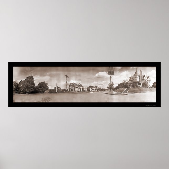 Tacoma WA Streets Photo 1908 Poster (Framsidan)