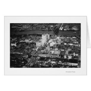 Tacoma, WA View Business District från Luft Hälsningskort