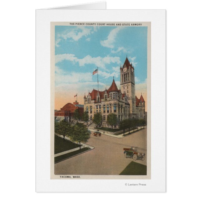 Tacoma, WA - View of Pierce County Court House Hälsningskort (Framsidan)