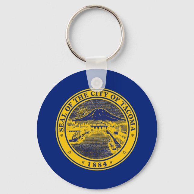 Tacoma (Washington) City flagga Keychain Nyckelring (Framsida)
