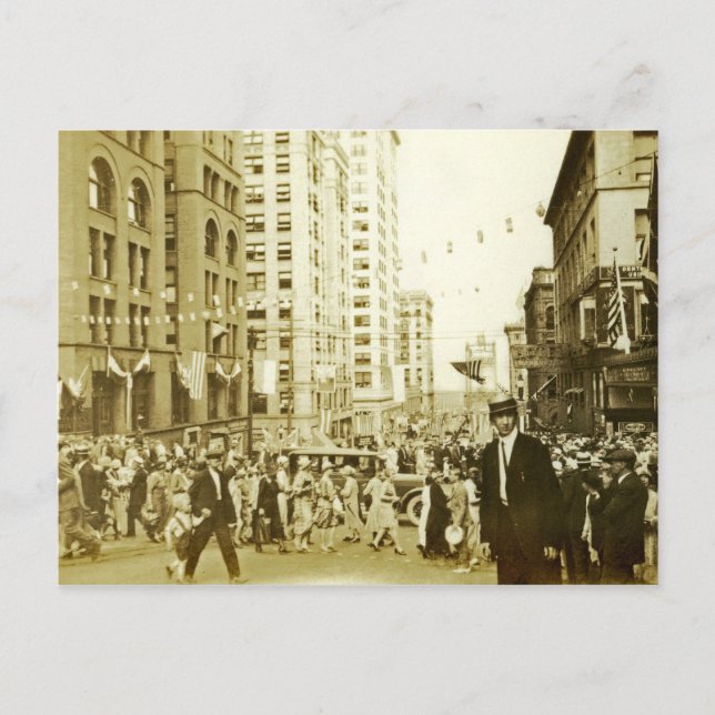 Tacoma Washington Downtown Vykort (Framsida)