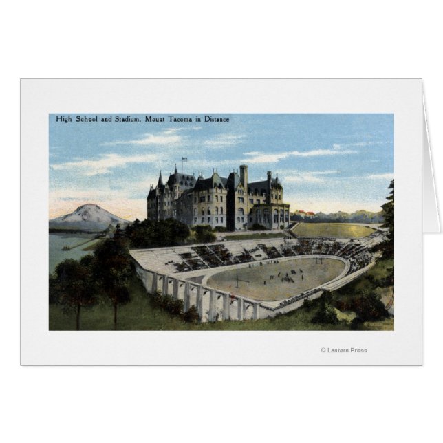 Tacoma, Washington - High School View Hälsningskort (Framsidan Horizontal)