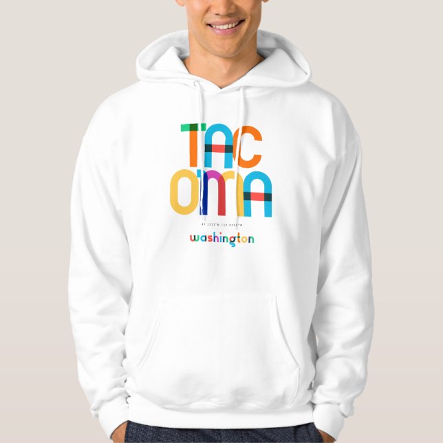 Tacoma Washington Mid Century, Pop Art Hoodie (Framsida)