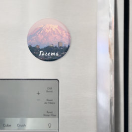 Tacoma, Washington och berget Rainier Magnet