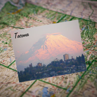 Tacoma, Washington och berget Rainier Travel Vykort