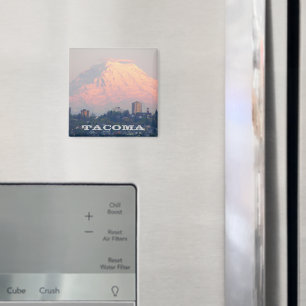 Tacoma, Washington och Mount Rainier Photo Magnet