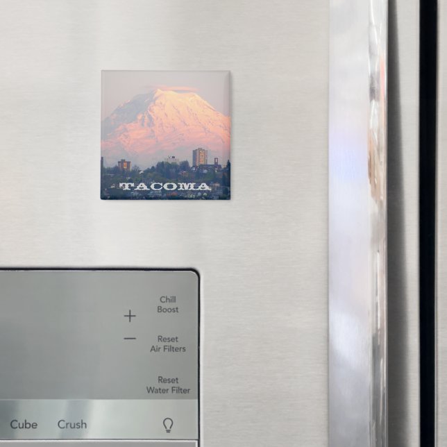 Tacoma, Washington och Mount Rainier Photo Magnet (In Situ (Fridge))