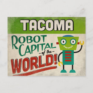 Tacoma Washington Robot - Funny Vintage Vykort